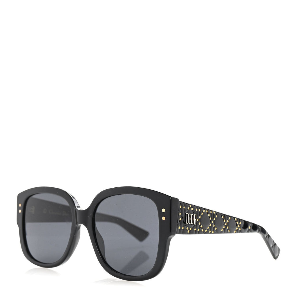Acetate Cannage Lady Dior Studs 5 Sunglasses Black