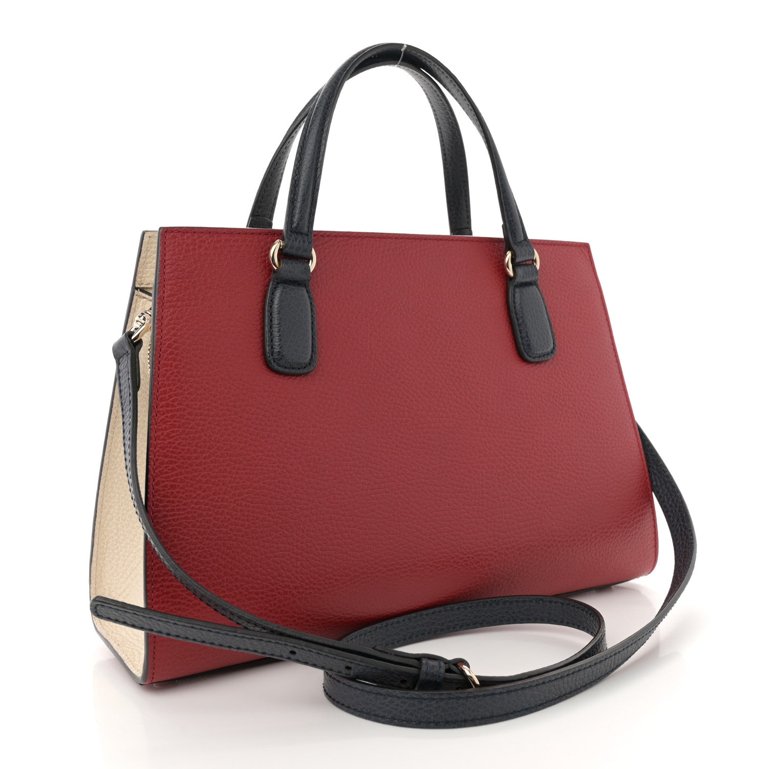 Dollar Calfskin Medium Soho Top Handle Satchel Hibiscus Red Mystic White Blue