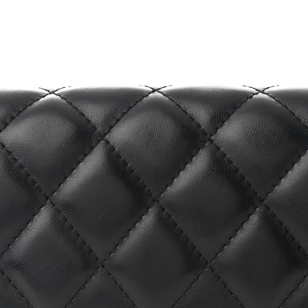 Calfskin Quilted CC Uniform Flap Belt Bag Black