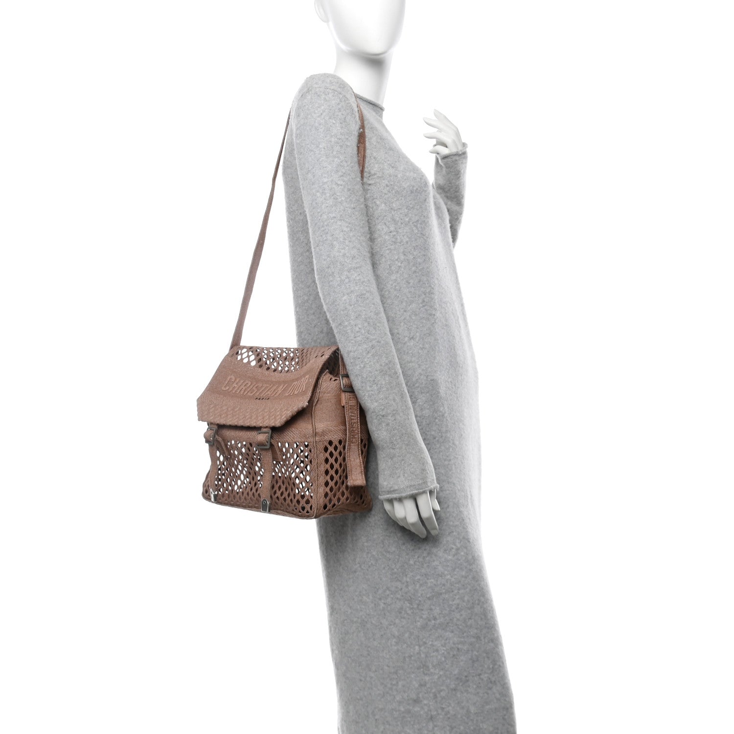 Canvas Embroidered Mesh Diorcamp Messenger Bois de Rose