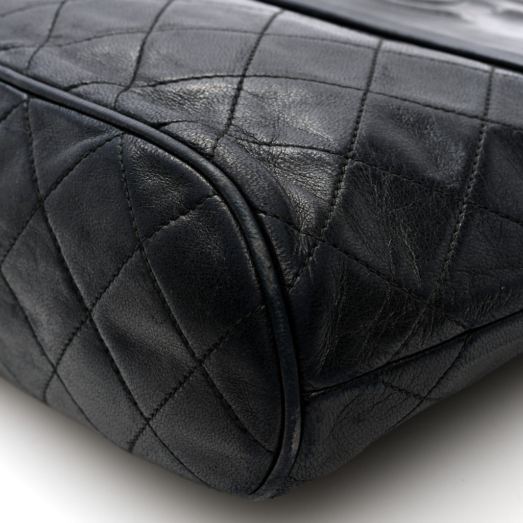 Lambskin Quilted CC Tassel Shoulder Flap Bag Black