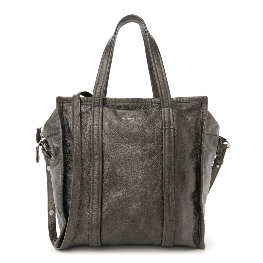Agneau Small Bazar Shopper Tote Gris Pyrite