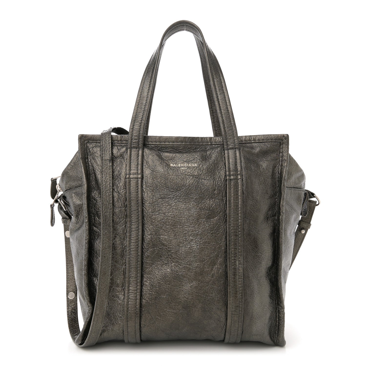Agneau Small Bazar Shopper Tote Gris Pyrite