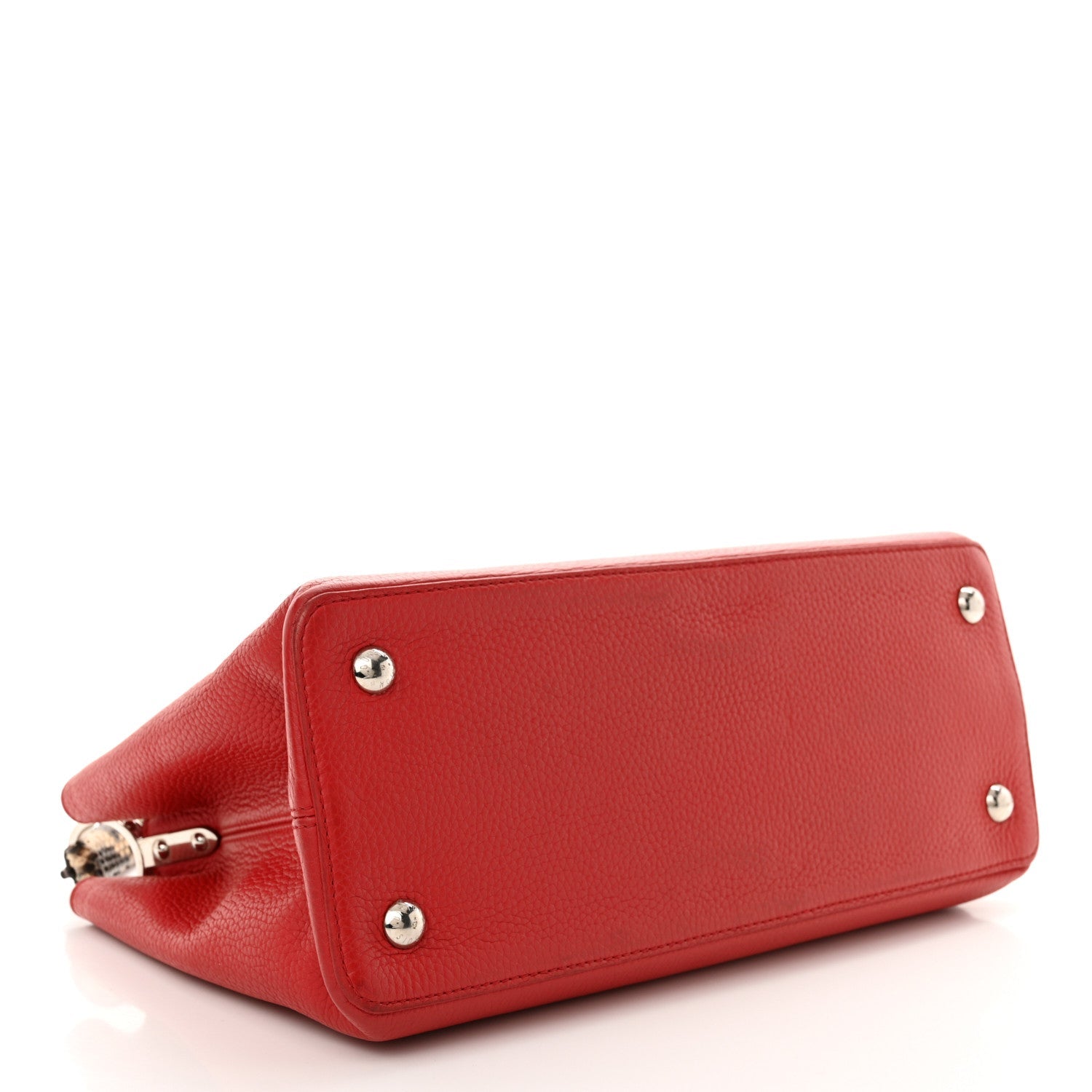 Taurillon Snakeskin Capucines MM Rubis