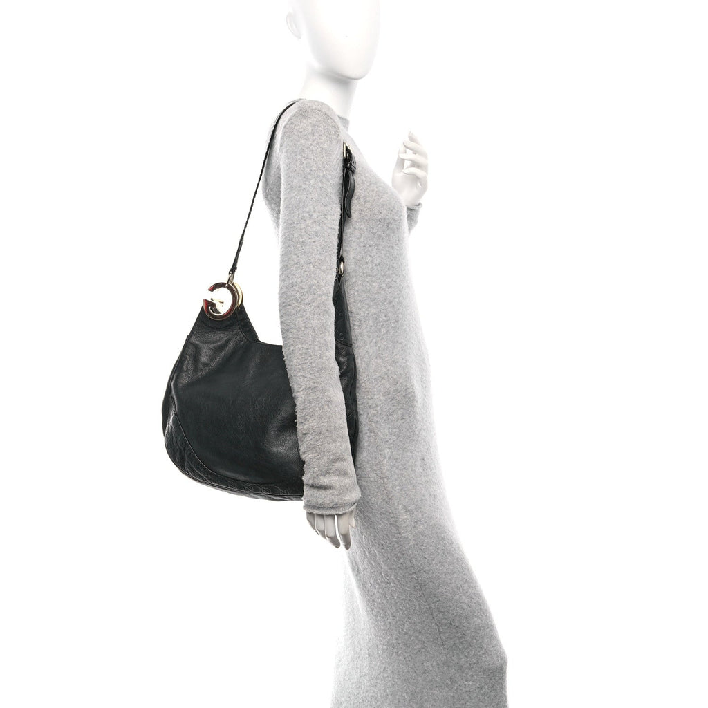 Guccissima Medium Charlotte Hobo Black