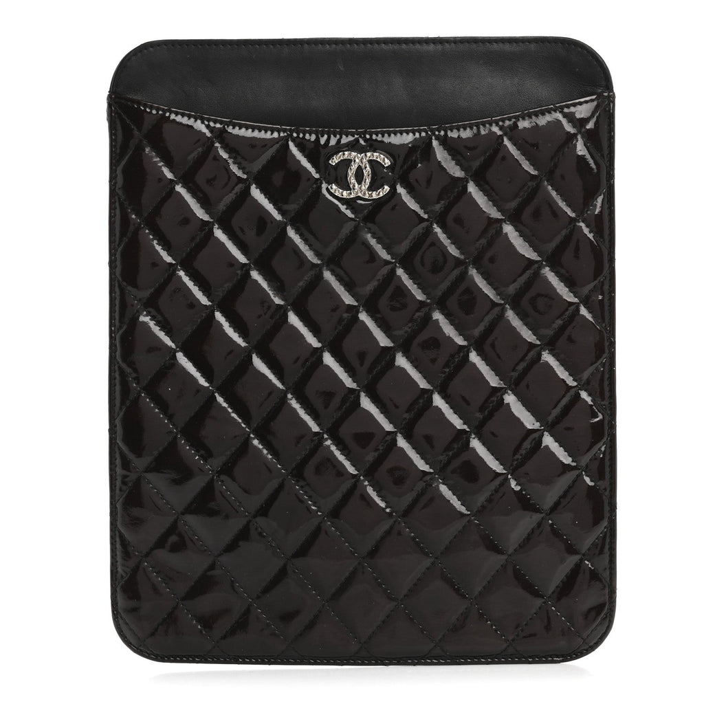 Patent Quilted Brilliant iPad Case Black