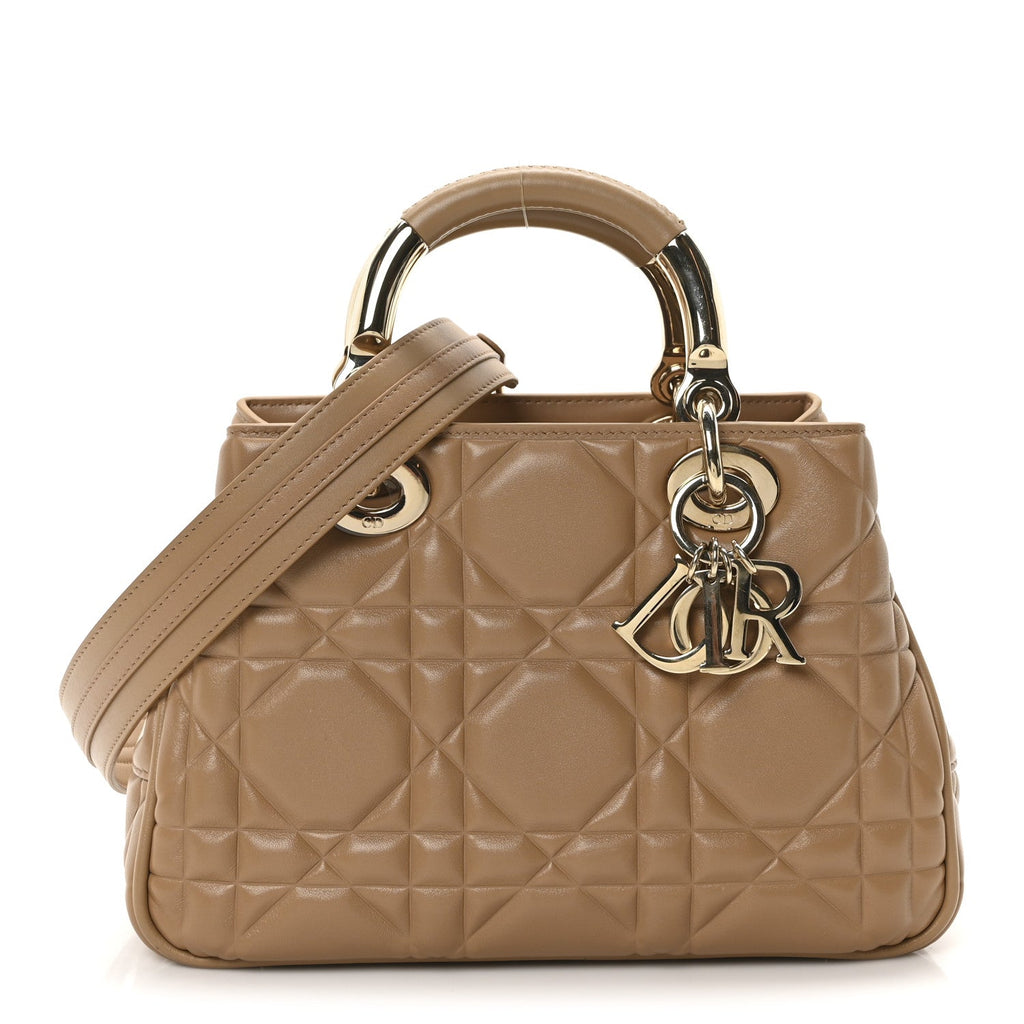 Calfskin Cannage Small The Lady 95.22 Beige