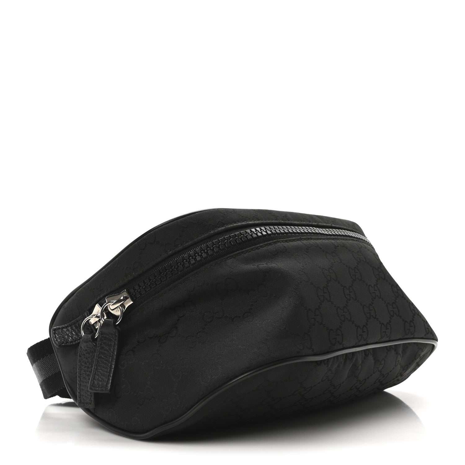 Nylon Monogram Fanny Pack Belt Bag Black