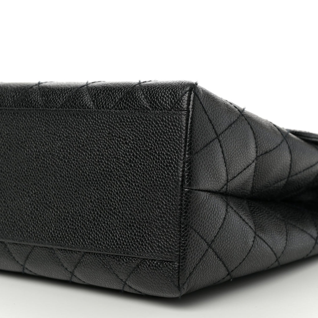 Caviar Quilted Jumbo Kelly Flap Black