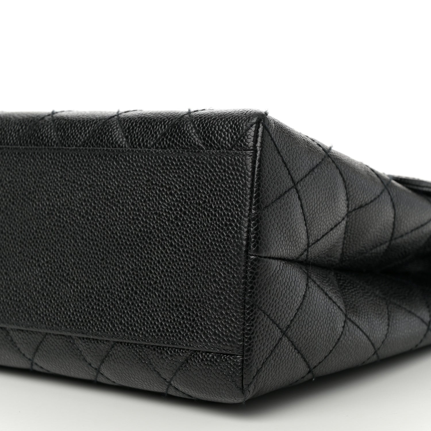 Caviar Quilted Jumbo Kelly Flap Black