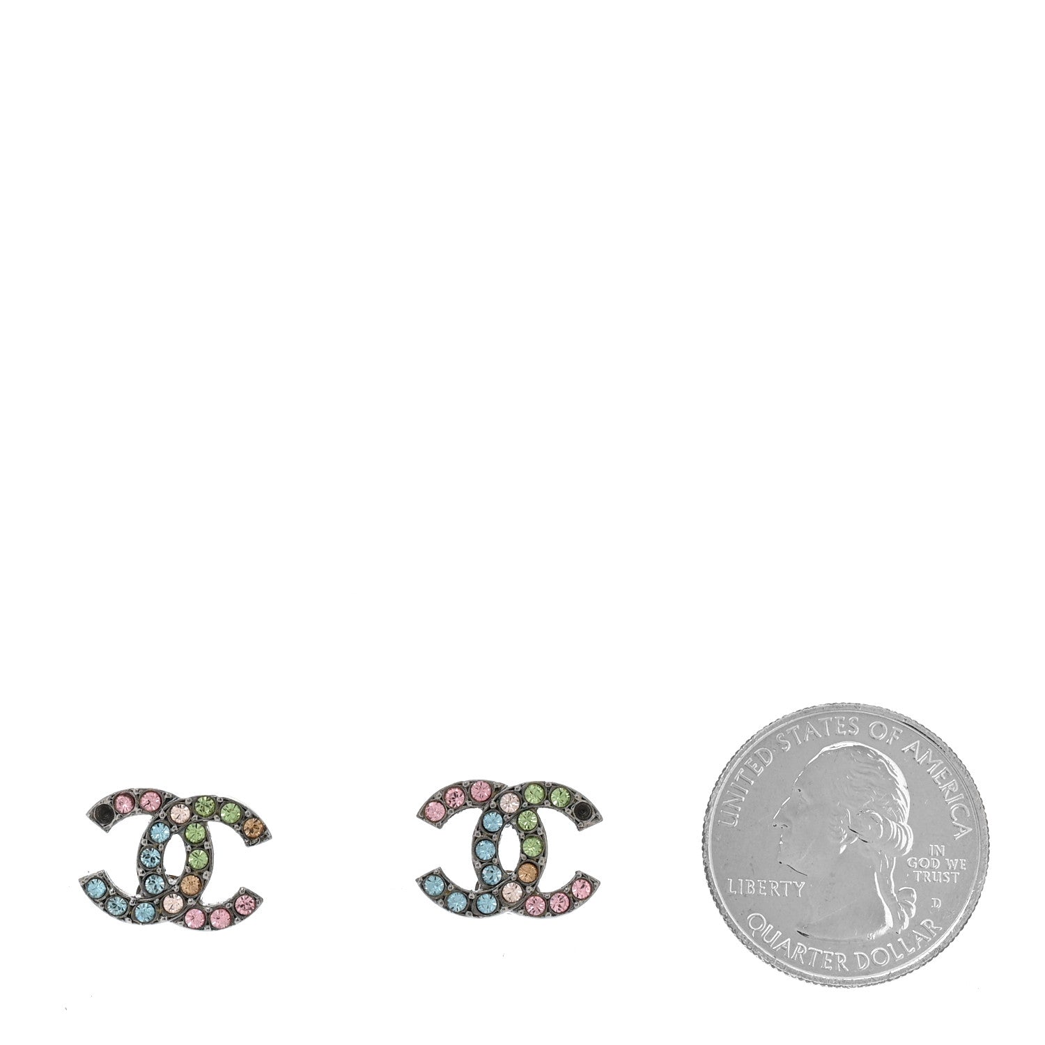 Ruthenium Crystal CC Earrings Multicolor