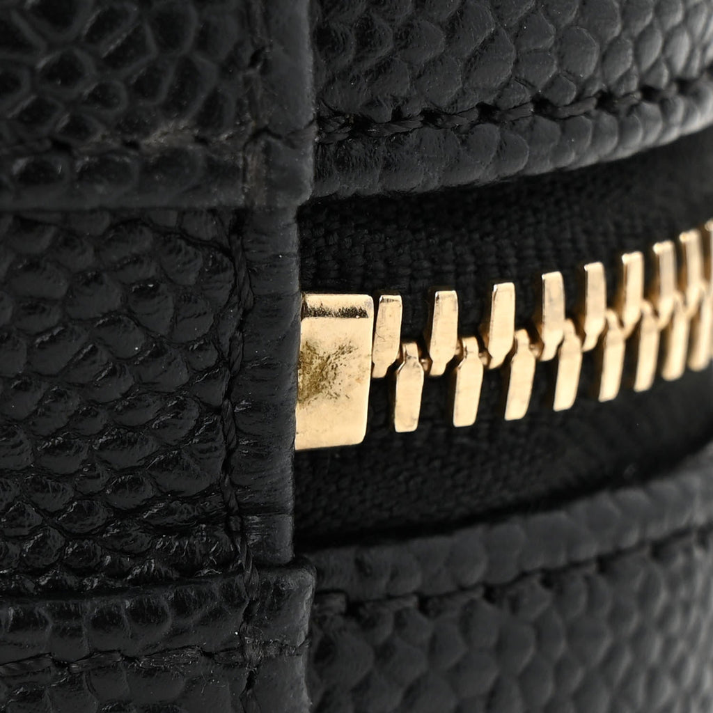 Caviar Quilted Small CC Filigree Vanity Case Black