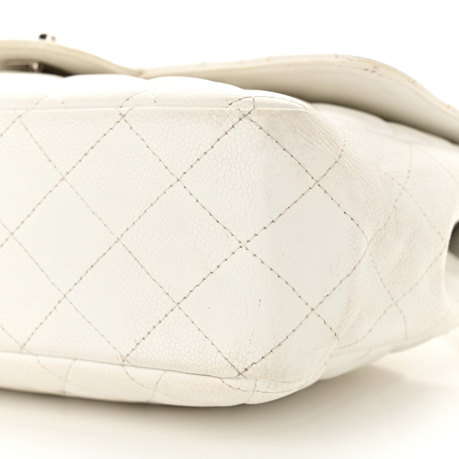 Caviar Jumbo Single Flap White