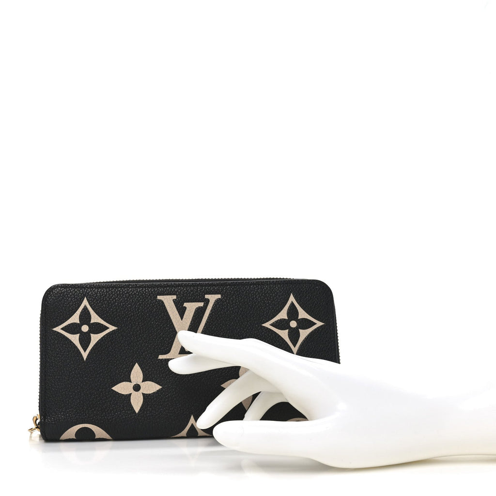 Empreinte Monogram Giant Zippy Wallet Black Beige