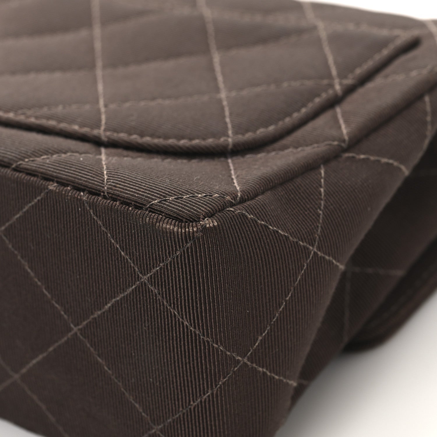 Grosgrain Quilted Mini Square Flap Brown