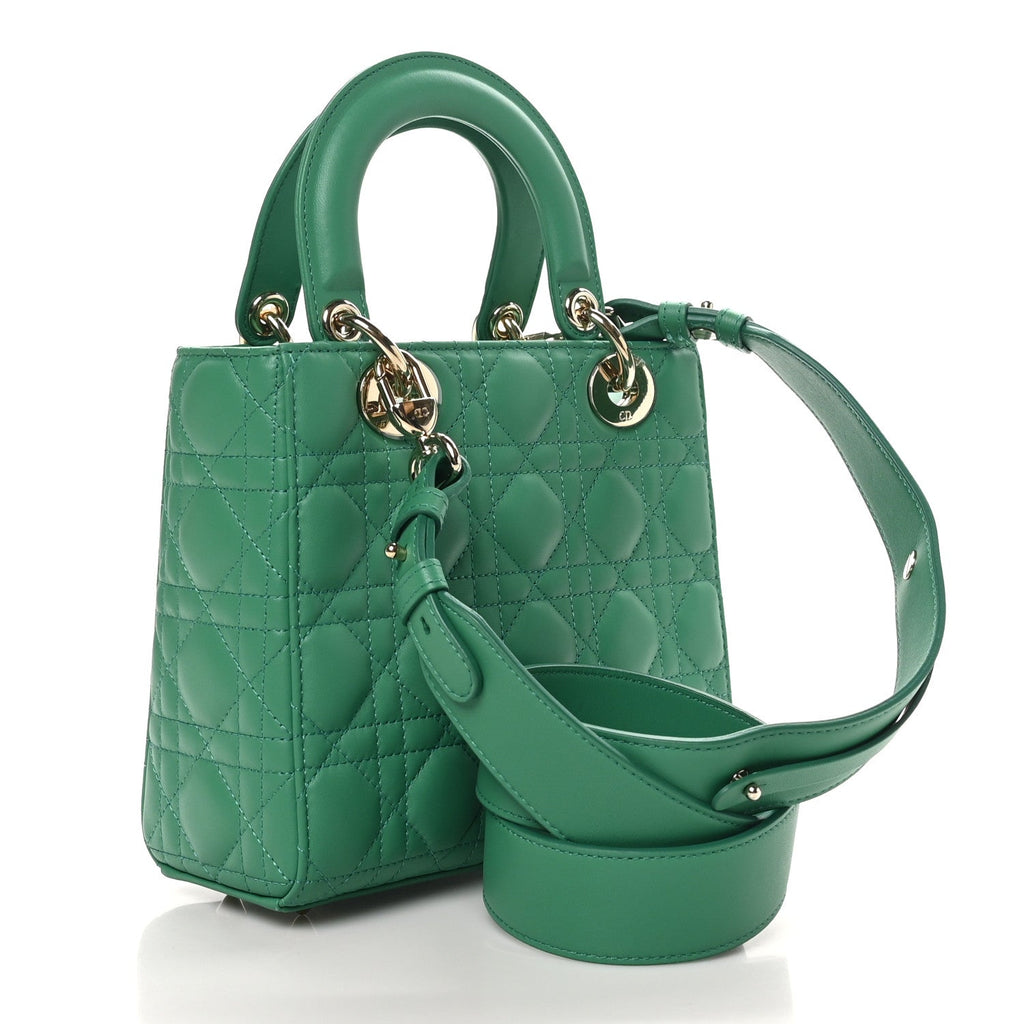 Lambskin Cannage Small My ABCDior Lady Dior Green