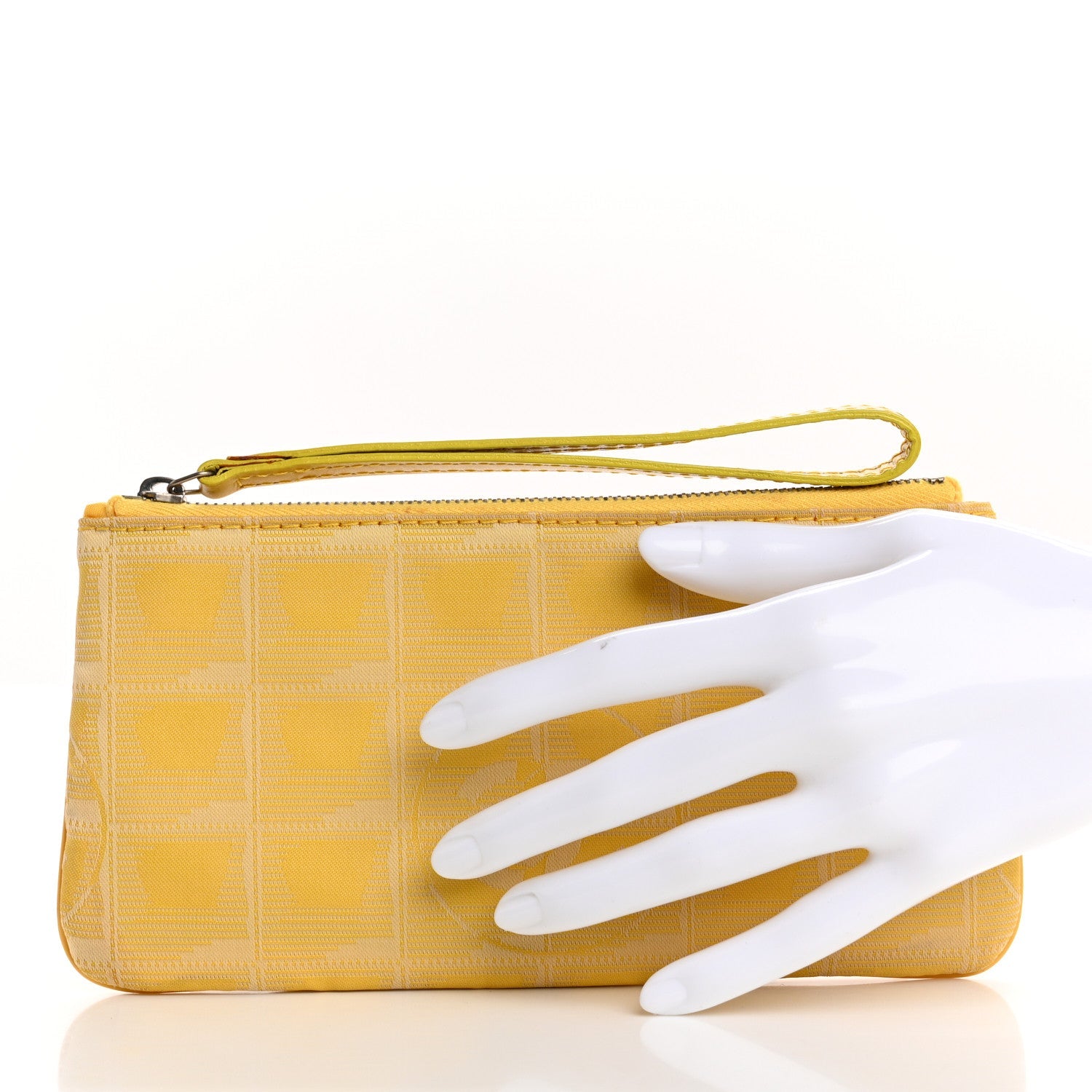 Nylon Travel Ligne Zip Wristlet Yellow