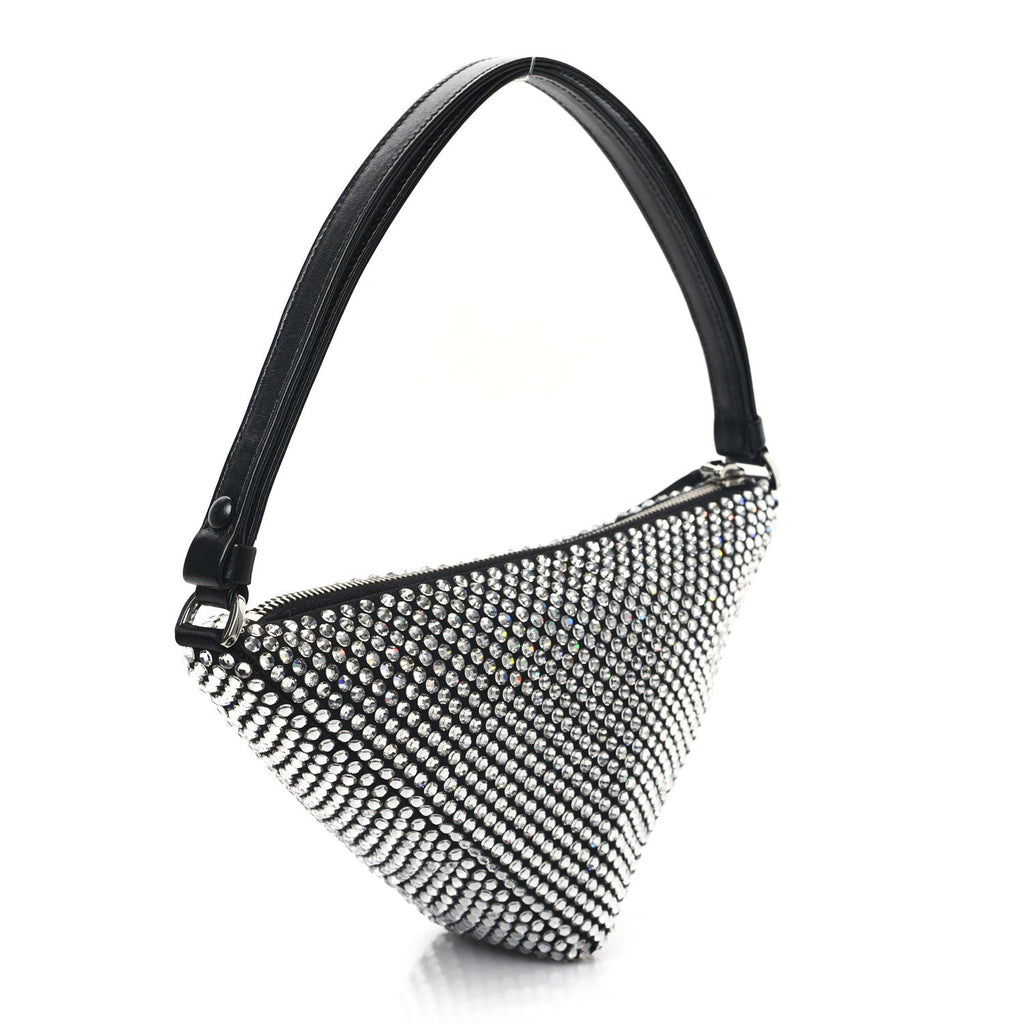 Satin Crystal Triangle Pouch Cristal