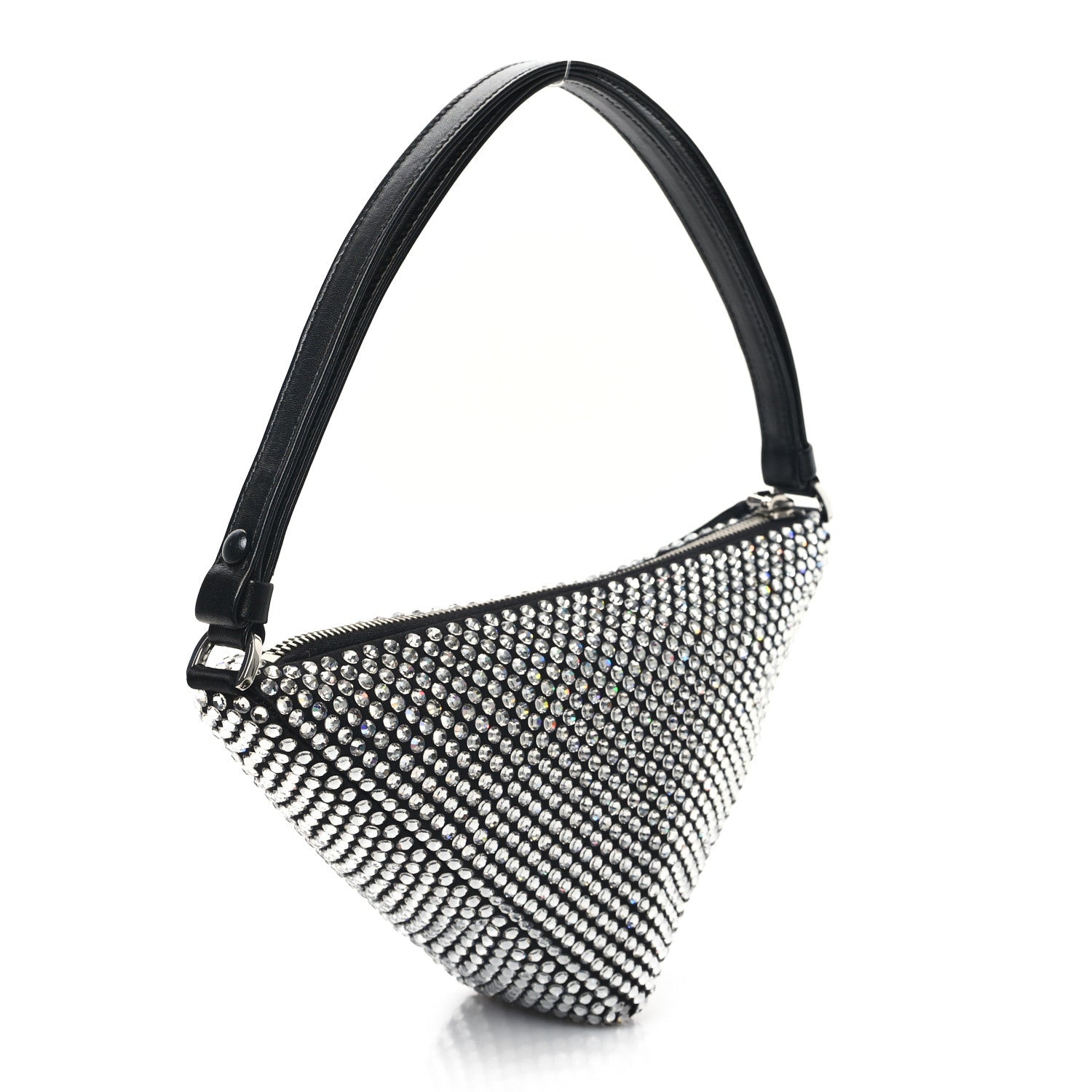 Satin Crystal Triangle Pouch Cristal