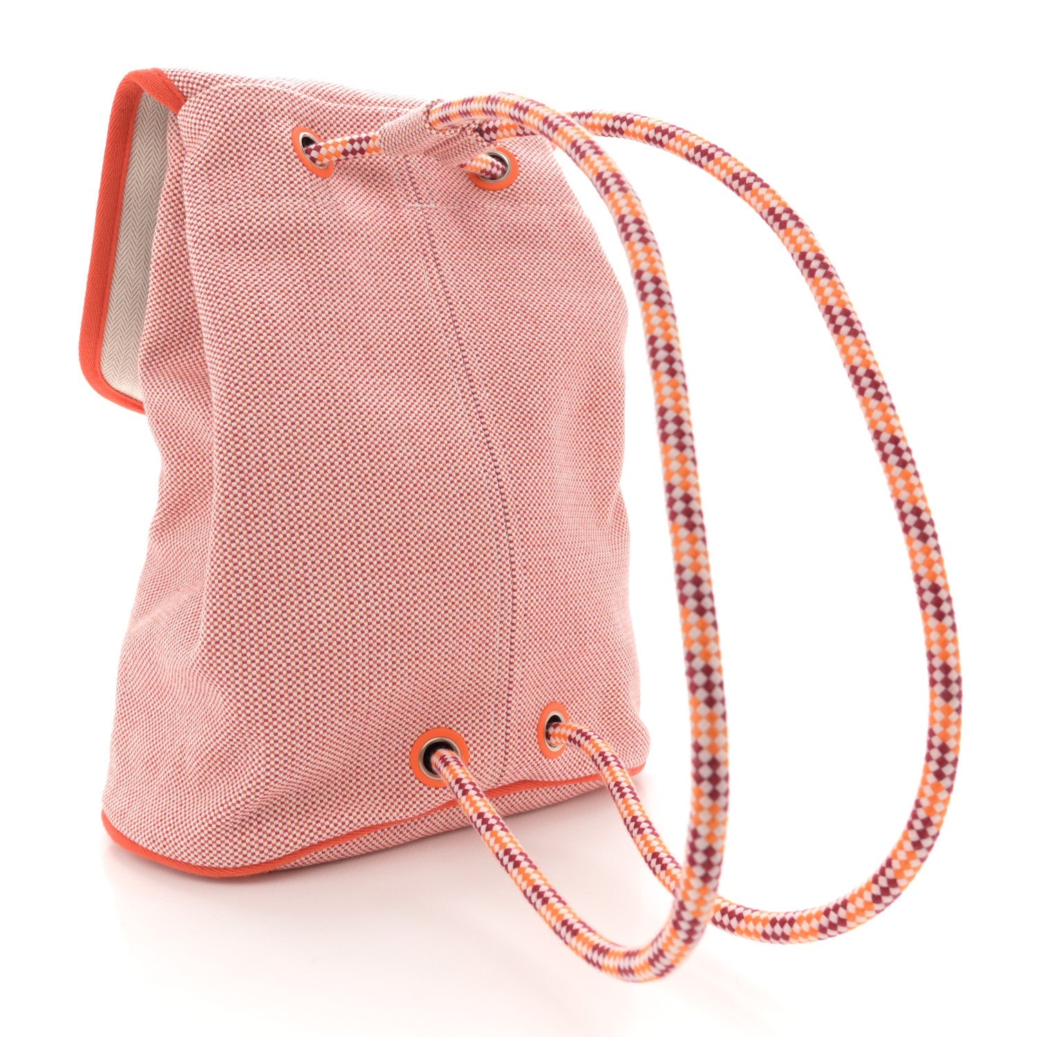 H Canvas Embroidered Les Cabanes Backpack Orange Framboise