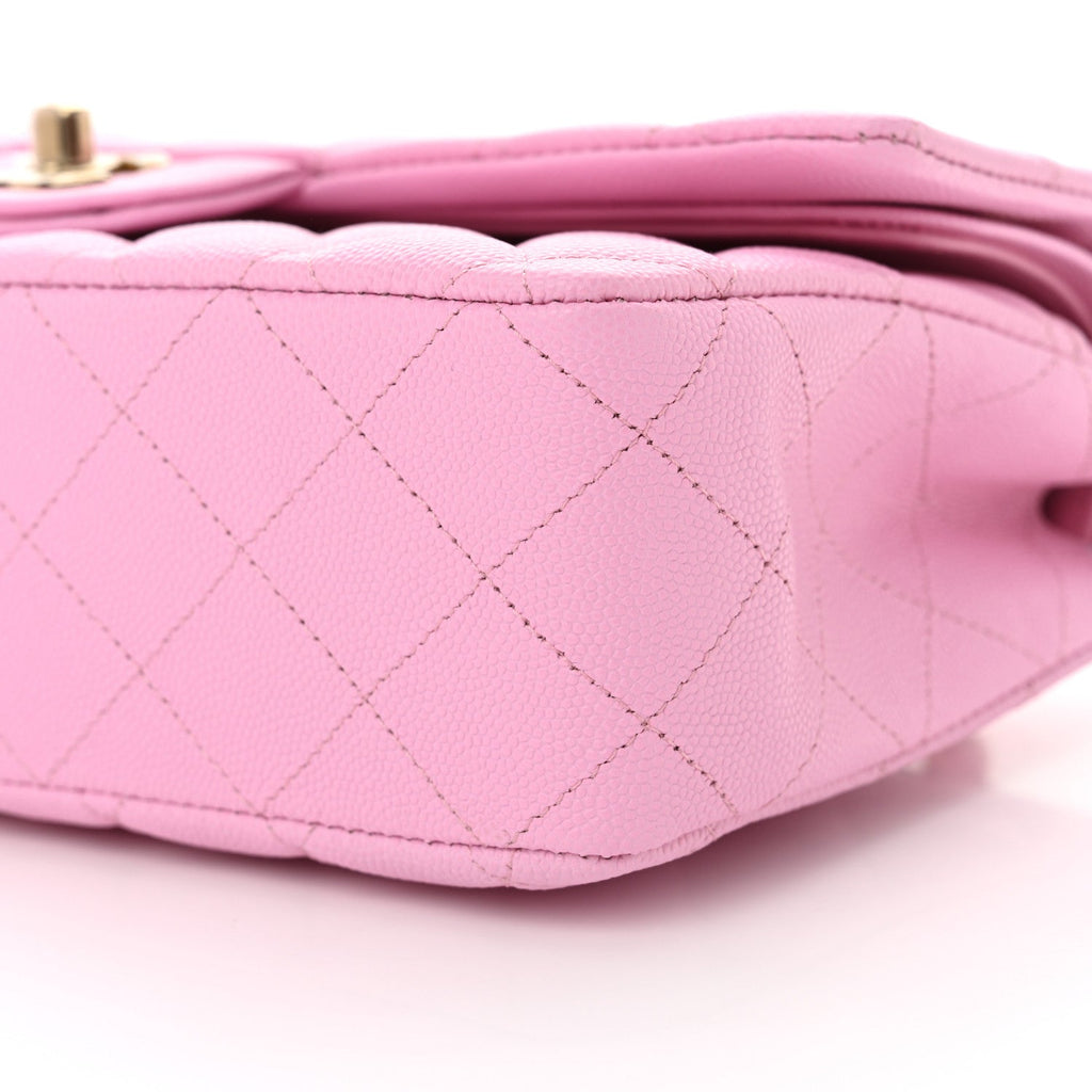 Caviar Quilted Medium Double Flap Lilac