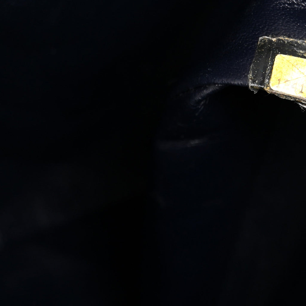 Lambskin Quilted Jumbo Single Flap Navy