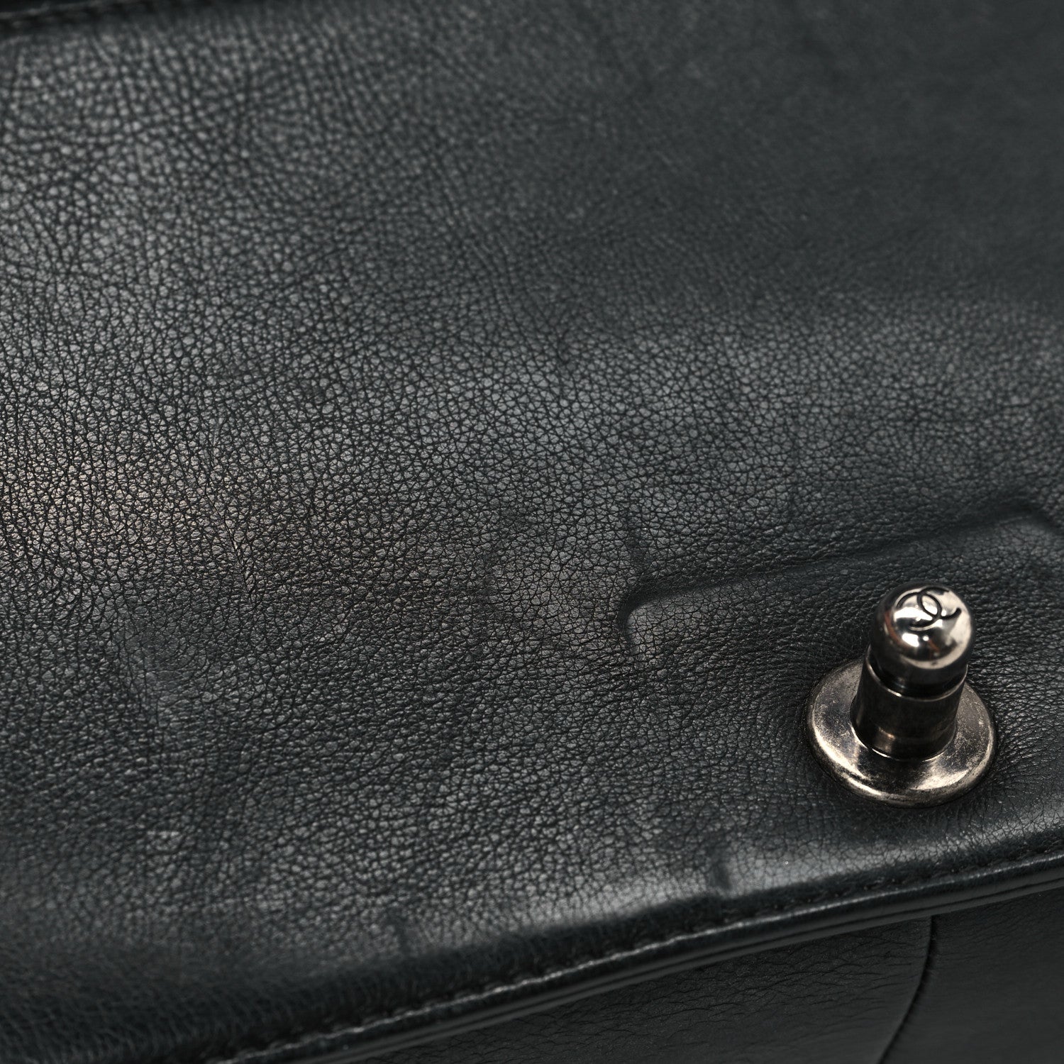 Calfskin Quilted Double Stitch Medium Boy Flap Black