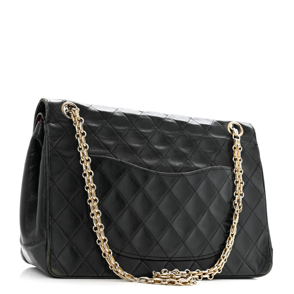 Lambskin Quilted Medium Double Flap Bijoux Chain Black