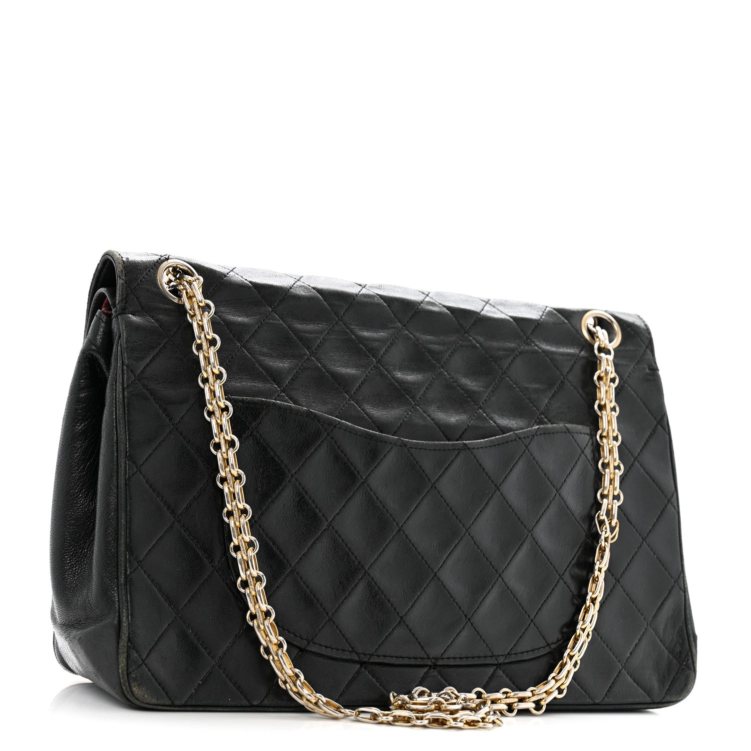 Lambskin Quilted Medium Double Flap Bijoux Chain Black