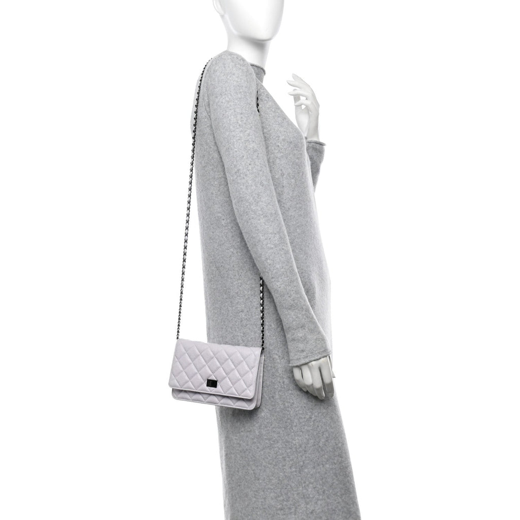 Aged Calfskin Quilted Reissue Wallet On Chain WOC White