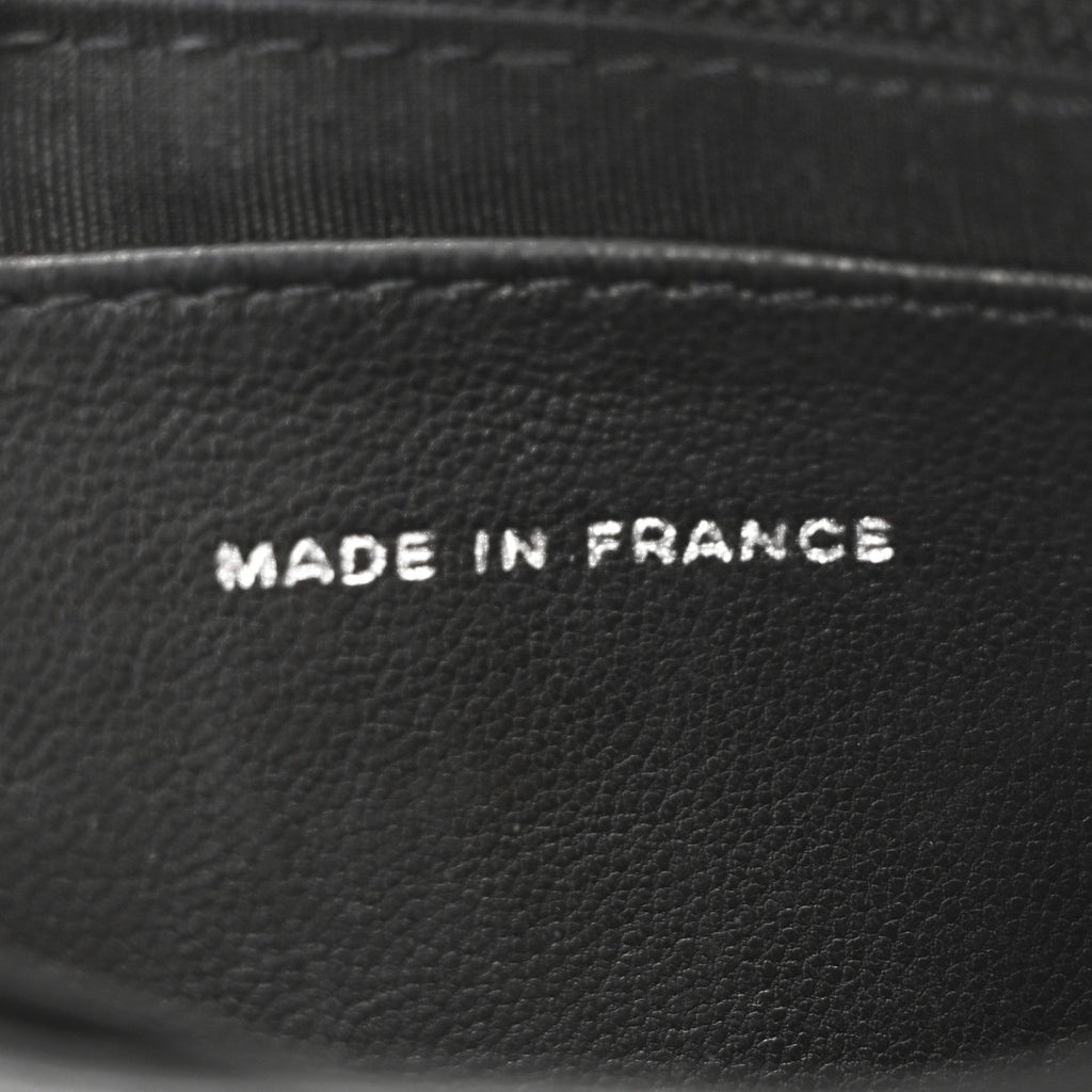 Lambskin Half Moon Wallet On Chain WOC Black