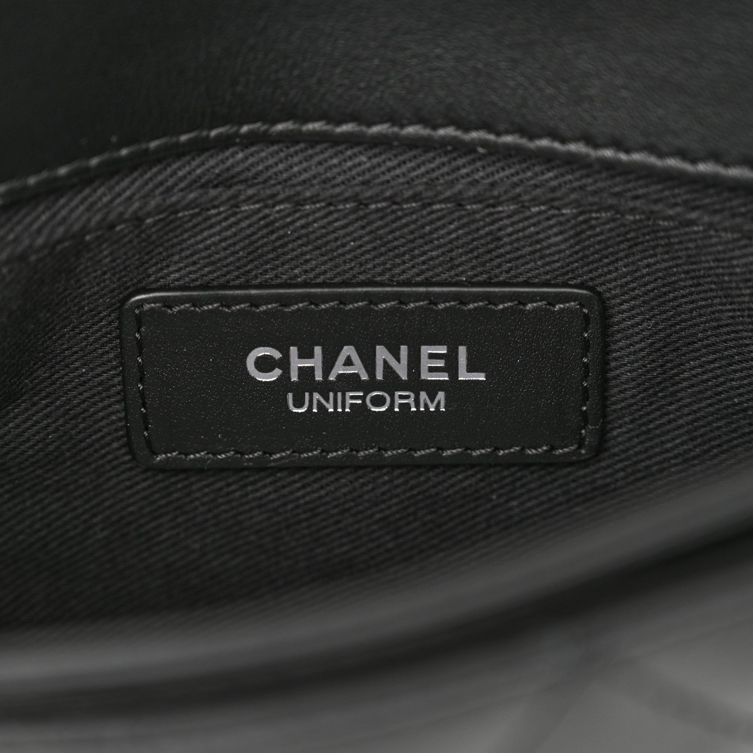Calfskin Quilted CC Uniform Flap Belt Bag Black