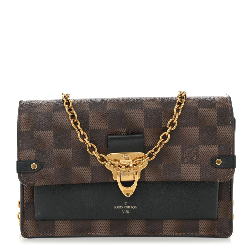 Damier Ebene Vavin Chain Wallet Black