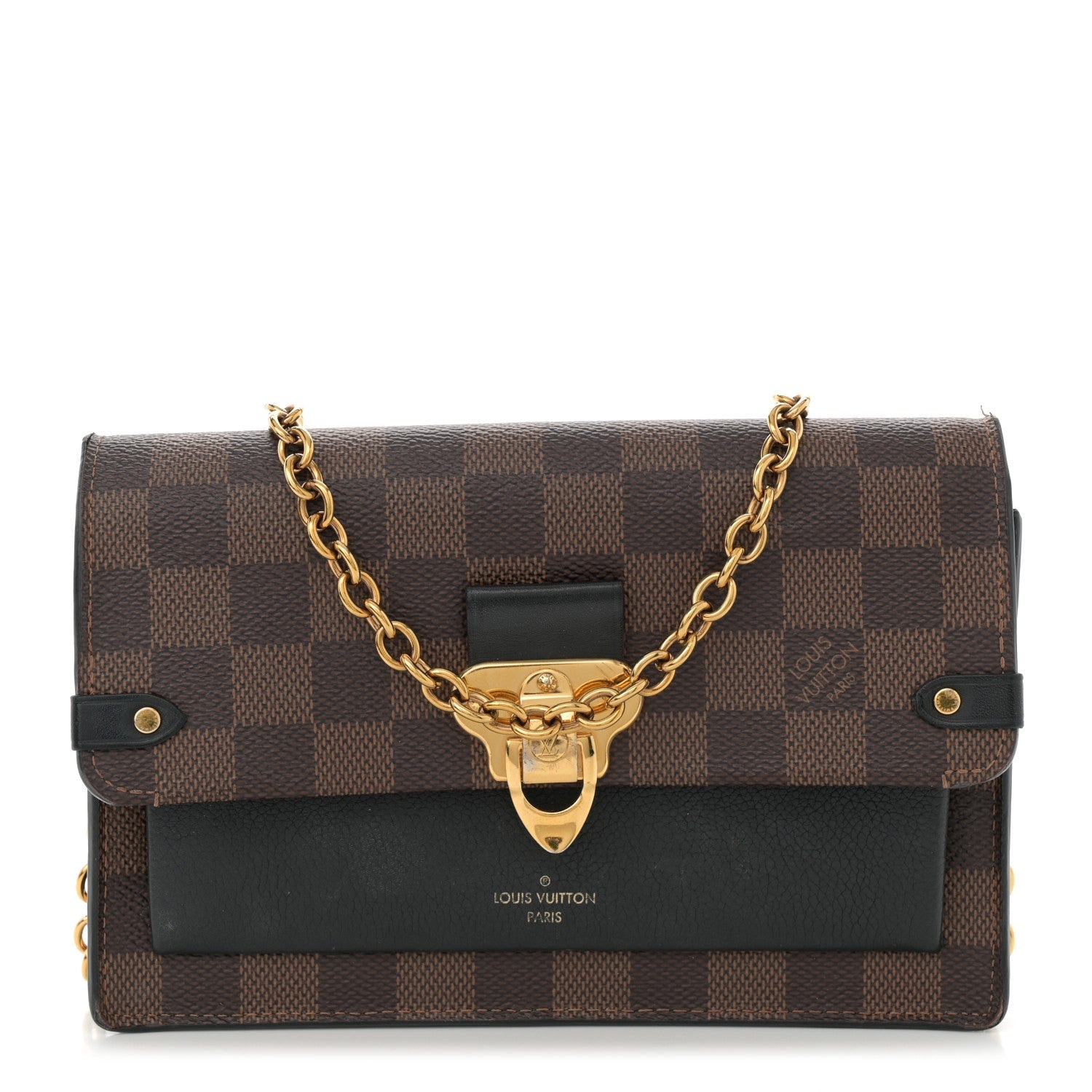 Damier Ebene Vavin Chain Wallet Black