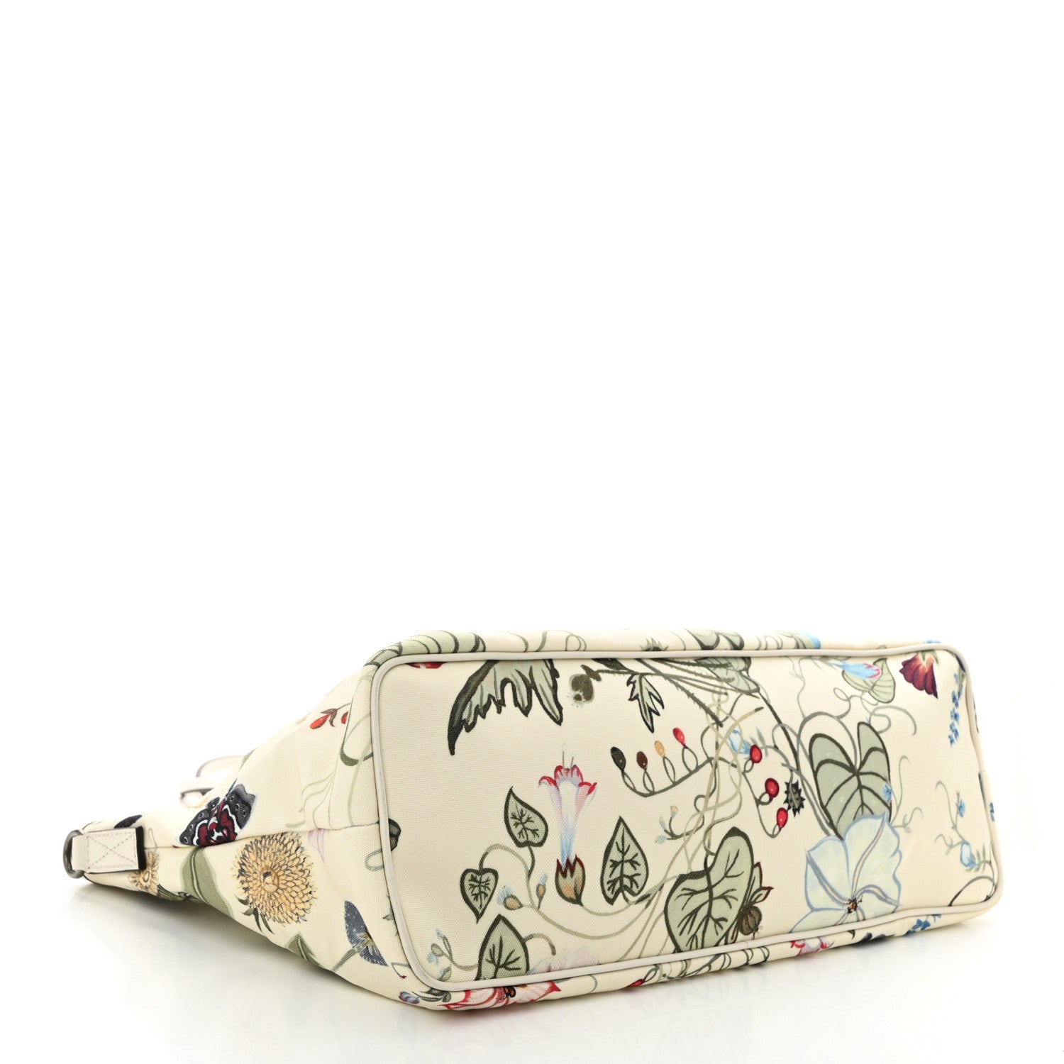 Canvas Flora Knight Medium Zippered Tote White