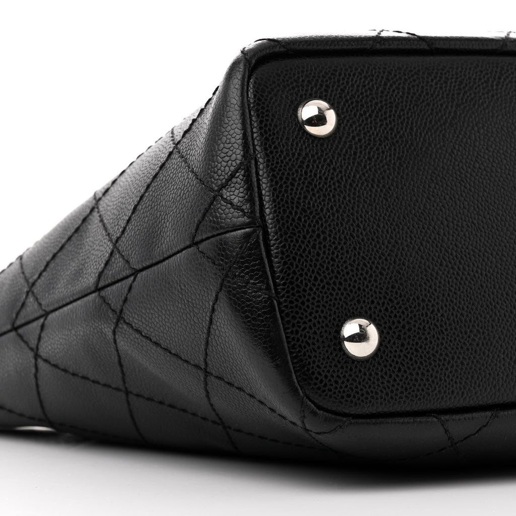 Grained Calfskin Shopping Fever Tote Black