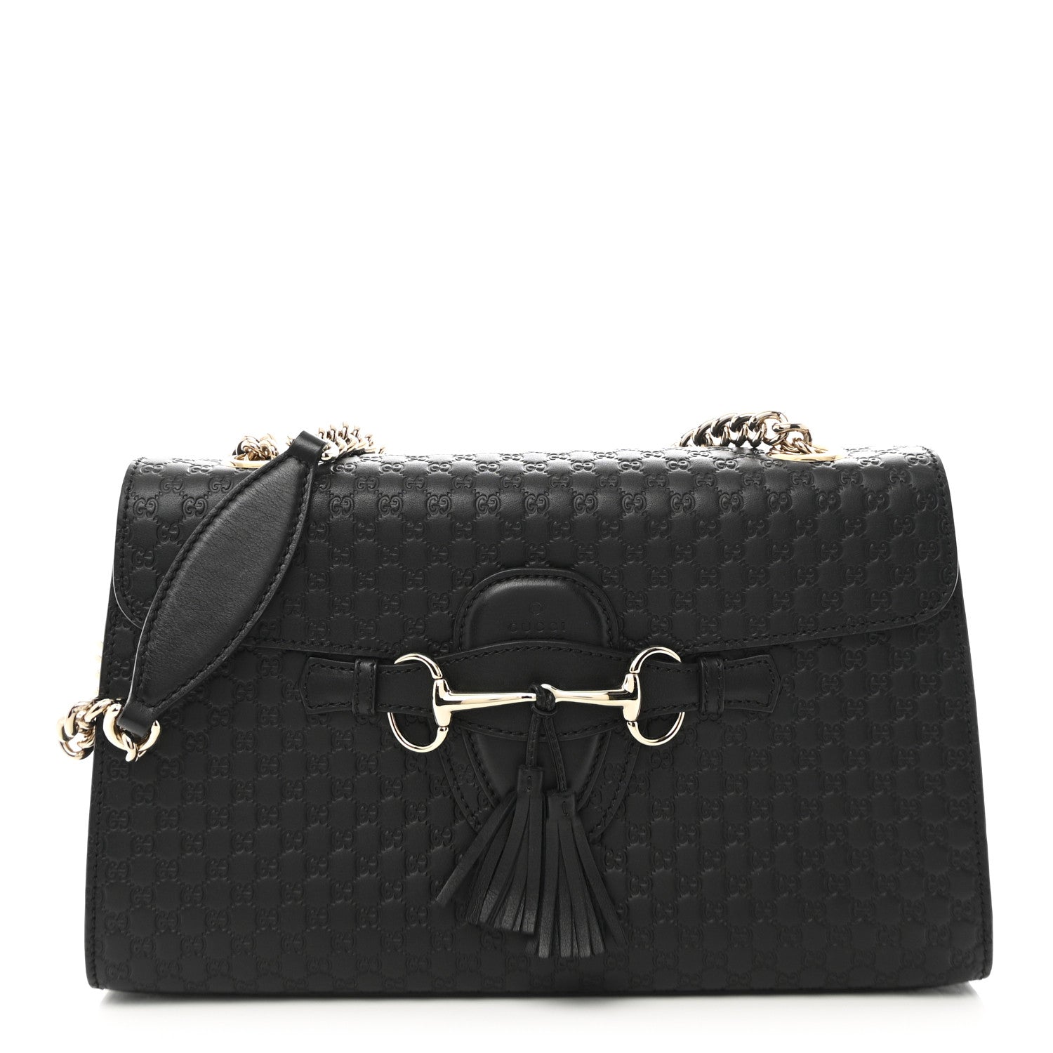 Microguccissima Medium Emily Chain Shoulder Bag Black