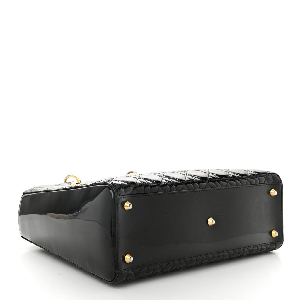 Patent Cannage Large Lady Dior Black