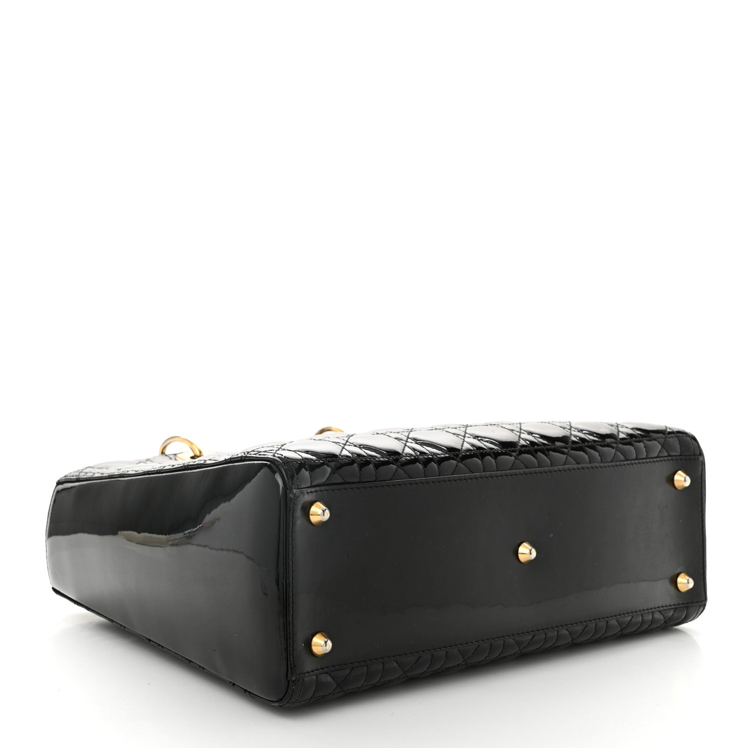 Patent Cannage Large Lady Dior Black