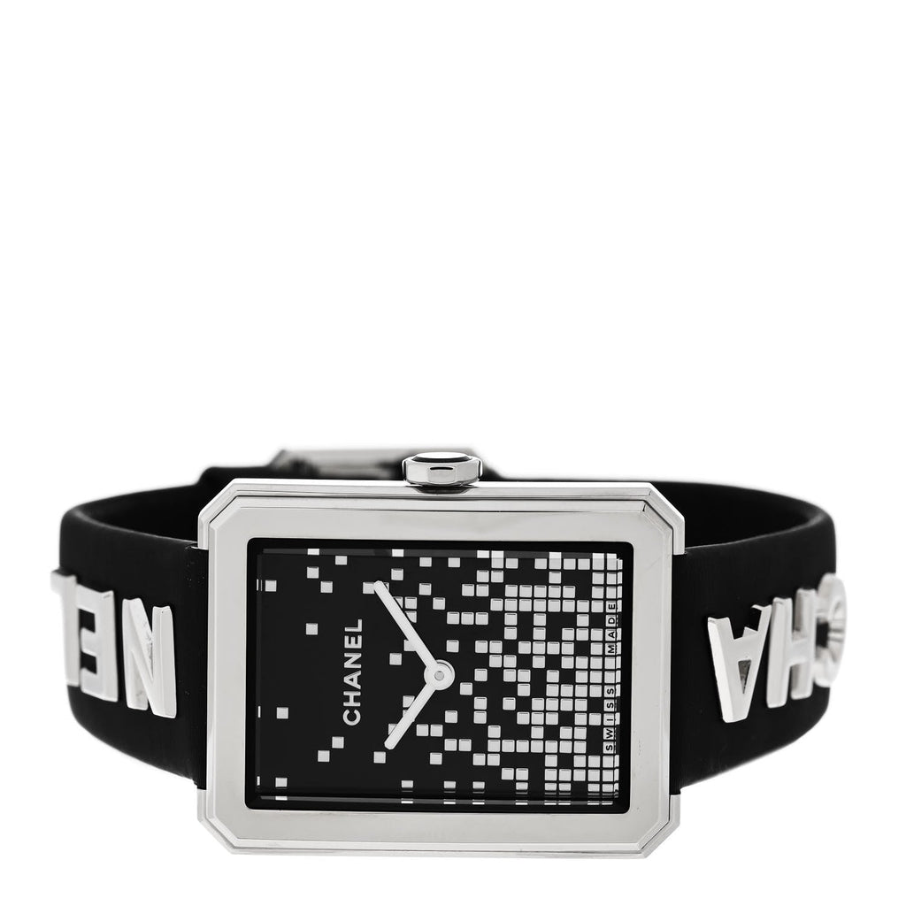 Stainless Steel Calfskin 27mm Boy-Friend Wanted de Chanel Quartz Watch Black