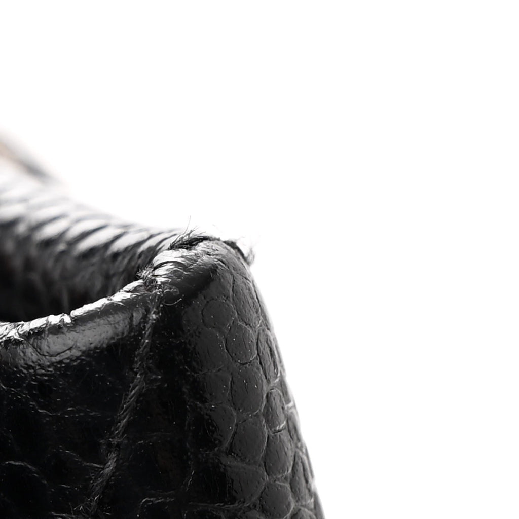 Caviar Quilted Small Shopping Tote Black