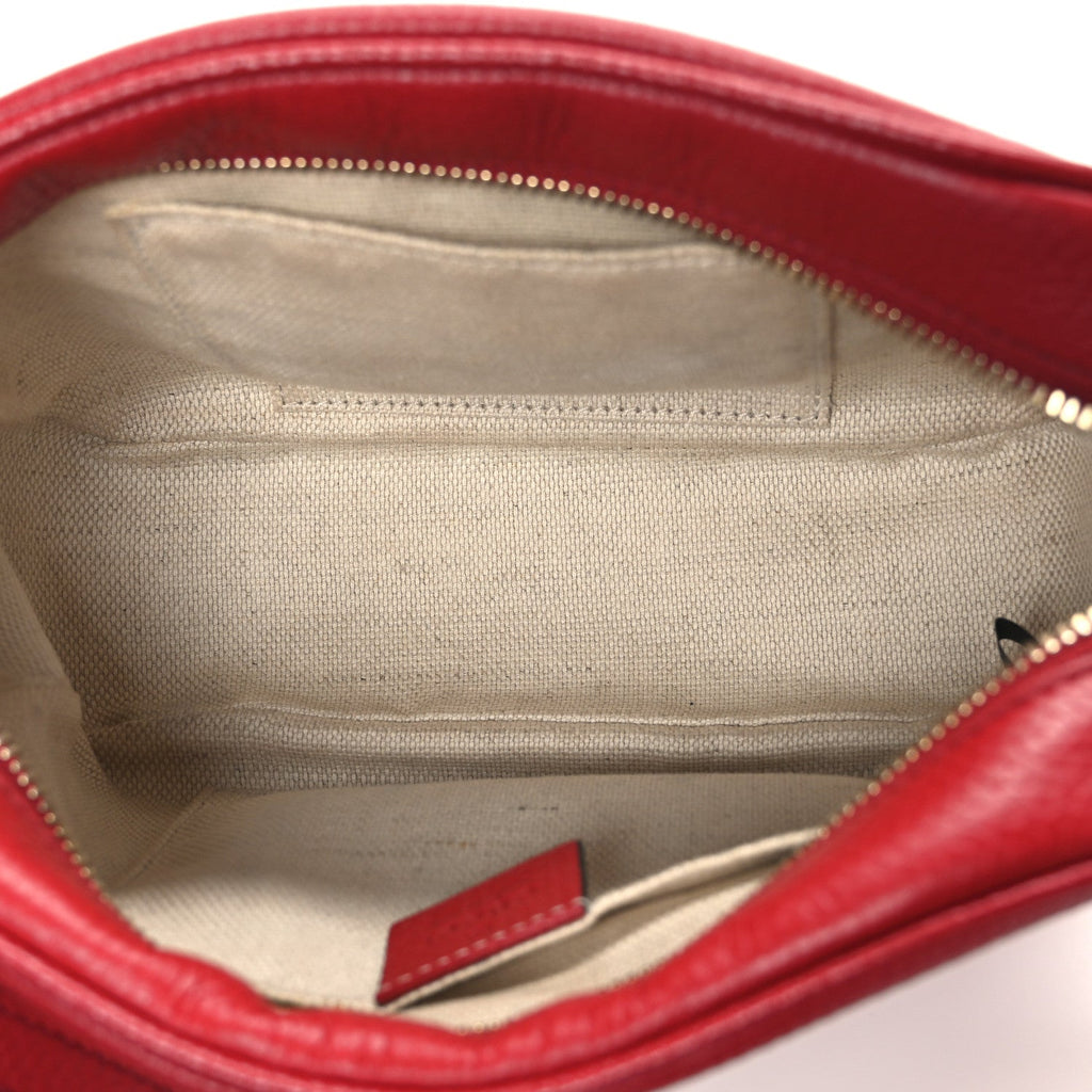 Pebbled Calfskin Small Soho Disco Bag Tabasco Red