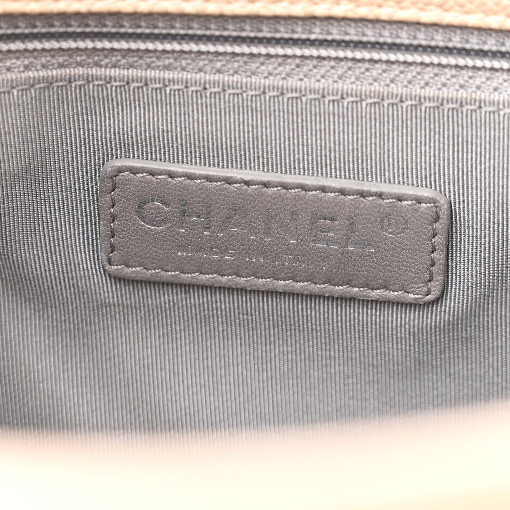 Caviar Quilted French Riviera Hobo Beige