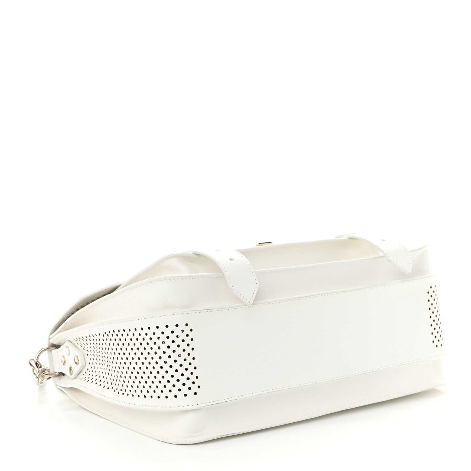 Lambskin Perforated Medium PS1 Satchel White