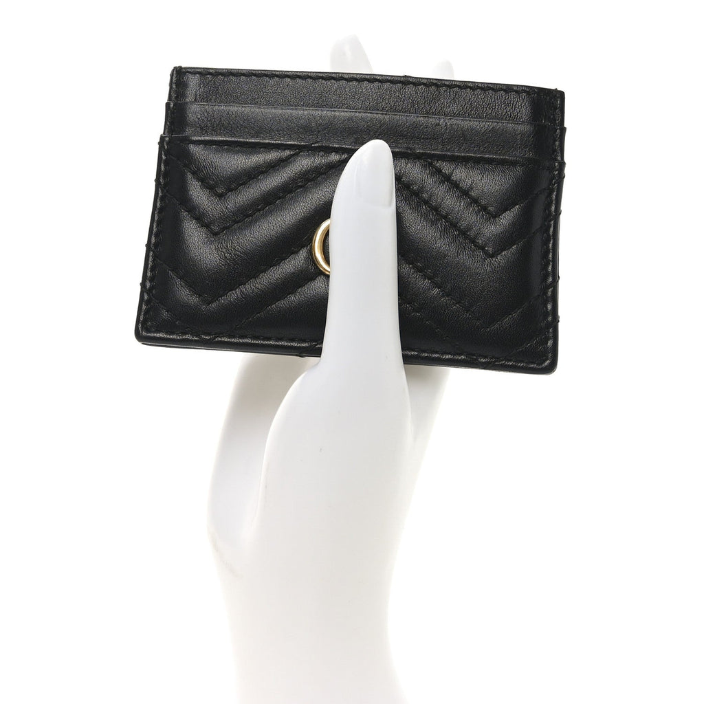 Calfskin Matelasse GG Marmont  Holder Black