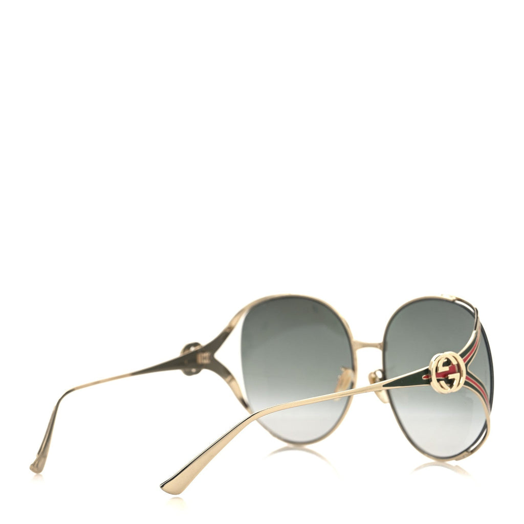 Metal Oversized Round Frame GG0225S Sunglasses Gold