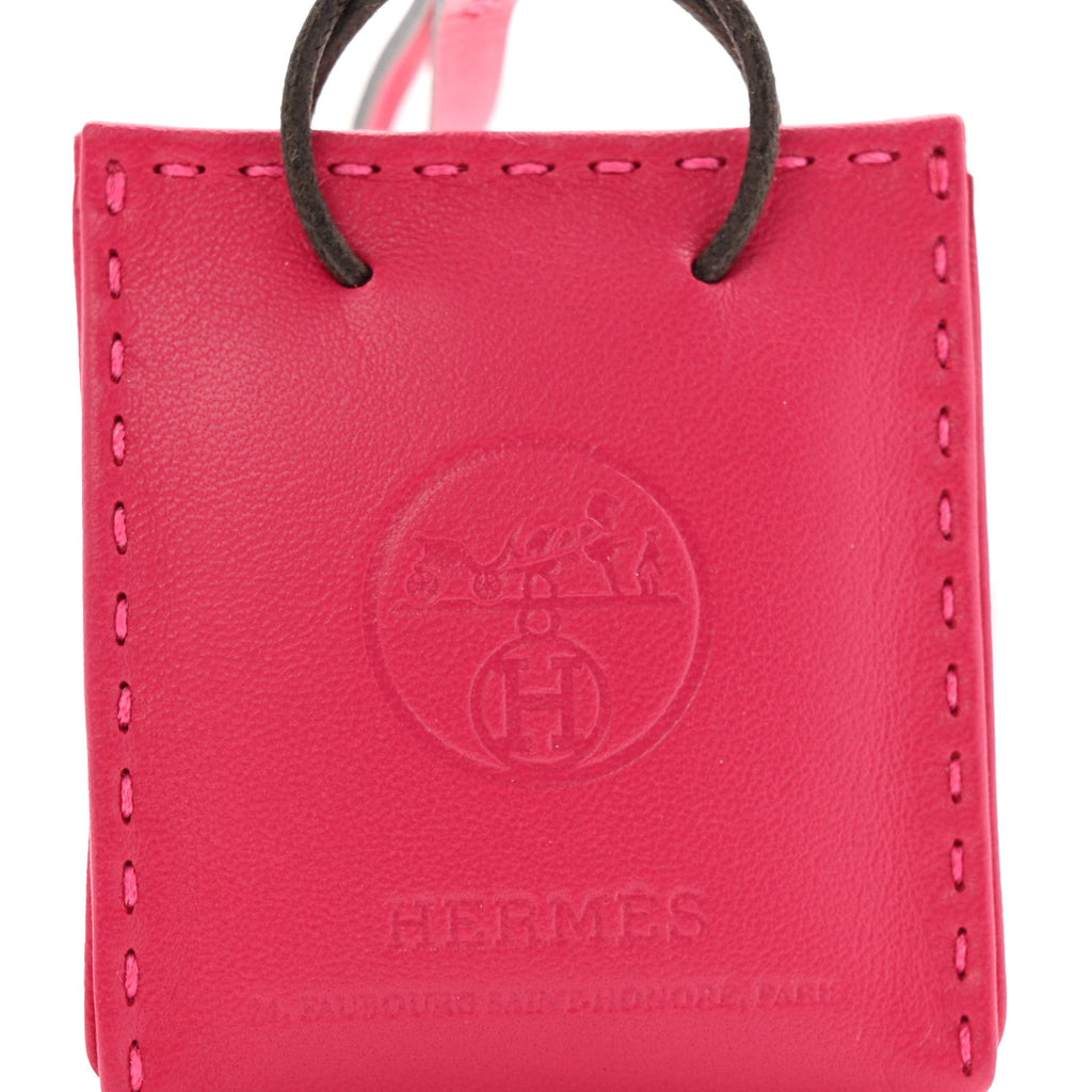 Milo Lambskin Swift Shopping Bag Charm Rose Mexico