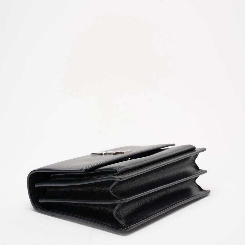 Saint Laurent Black Calfskin Medium Monogram Sunset