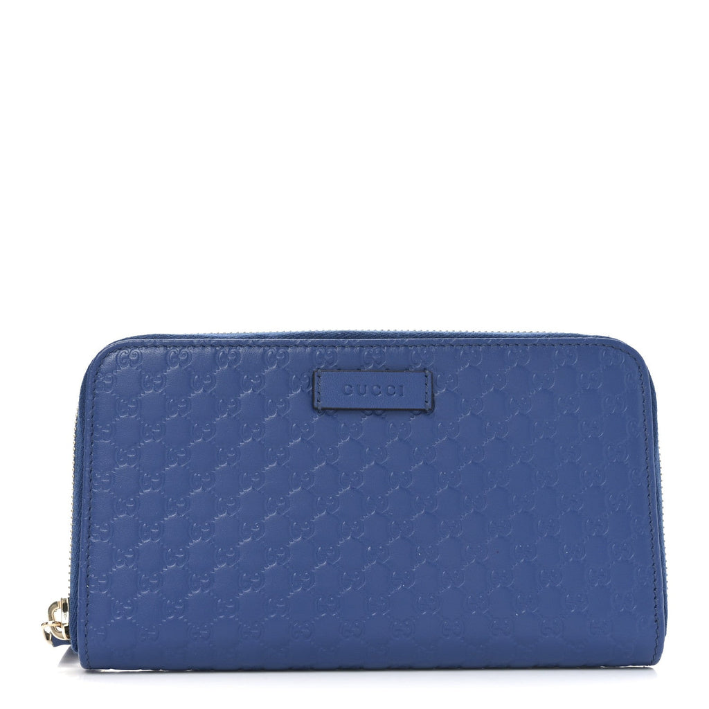 Guccissima Zip Around Wallet Blue