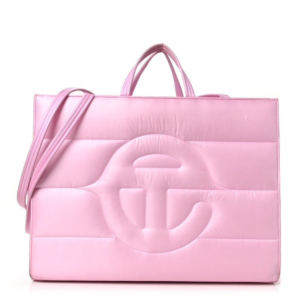 Nylon Large Puff Shopping Bag Pink